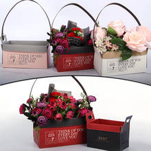 Caixa de flor portátil bolsa de papel à prova dwaterproof água saco de embalagem de presente florista handy sacos de flores festa de casamento favor rosa caixas de armazenamento 2024 - compre barato