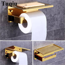 Vidric wall mounted Bathroom stainless steel gold Lavatory Toilet Paper Holder Tissue Holder ,phone holder bathroom accessories 2024 - buy cheap