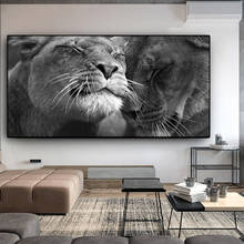 Black and White Africa Lion Wild Animals Oil on Canvas Painting Posters and Prints Wall Art Picture Home Decoration Cuadros 2024 - buy cheap
