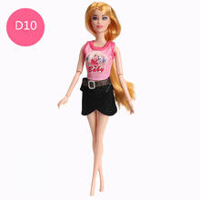 Camisetas sin mangas y pantalones cortos negros para Ropa de muñeca Barbie, conjunto de trajes para Barbie, casa de muñecas, juguete para niños 2024 - compra barato