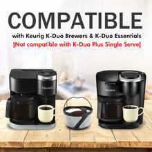 Filtro de café molido de malla reutilizable para máquina Keurig k-duo Essentials y K Duo Brewers, con 2 cápsulas recargables K Cups 2024 - compra barato