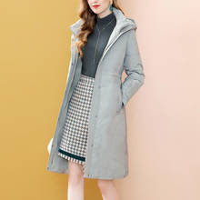 Chaqueta de algodón con capucha para mujer, abrigo parka de manga larga, estilo de imitación, Invierno 2024 - compra barato