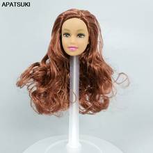 Make Up Plastic Heads for 11.5" Doll Heads with Curls WIG Wavy Hair Doll Head for 1/6 BJD Doll House DIY Accessories Toy for Kid 2024 - buy cheap