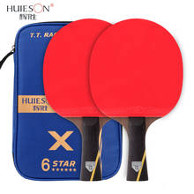 HUIESON-raqueta de tenis de mesa de 6 estrellas, juego de palas de fibra de carbono, palas de Ping Pong con cubierta, accesorios de pelotas 2024 - compra barato