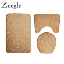 Zeegle-alfombra de microfibra para baño, juego de alfombras antideslizantes para el inodoro, baño con esteras, Juego de tapa de inodoro y ducha 2024 - compra barato