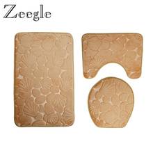 Zeegle Rug Bathroom Mat Microfiber Bath Mats Set Toilet Rugs Anti Slip Floor Mats Bath Carpets Set Toilet Lid Cover Shower Rug 2024 - buy cheap