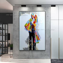 100% Hand-painted Wedding Lovers Art Wall Art Pop Art Oil Painting On Canvas High Quality 2024 - buy cheap