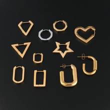Geometry Earrings Stainless Steel Earrings For Women Earring Fashion Personality Round Earrings Minimalist Jewelry Earrings 2024 - buy cheap