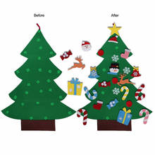 OurWarm-Árbol de Navidad de fieltro con adornos para niños pequeños, juguetes de Año Nuevo, manualidades DIY, árbol Artificial, decoraciones navideñas para el hogar, 2019 2024 - compra barato