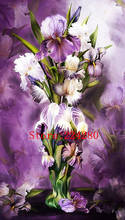 Pintura al óleo de flor púrpura elegante, lienzo de 14CT sin imprimir, bordado hecho a mano, Kits de punto de cruz, bricolaje, decoración del hogar 2024 - compra barato