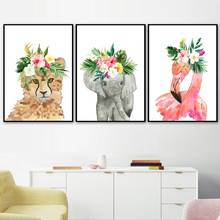 Kit de pintura com pedras para decoração de quarto infantil, faça você mesmo, animais de desenho animado, arte de parede, leão, tigre, flamingo, fotos, decoração 2024 - compre barato