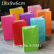 Polka Dot paper Gift bag,Party Favor Bag-Candy Cookie Bread Nuts Bag For Biscuits Snack Baking bag 18x9x6cm 30pcs/lot 2024 - buy cheap