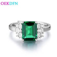 OEKDFN 100% 925 Sterling Silver Ring Women Emerald Created Moissanite Gemstone Wedding Engagement Emerald Cut Rings Fine Jewelry 2024 - buy cheap