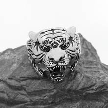 Anel de aço inoxidável 316l tamanho 7-13, anel masculino estilo tigre, joias para homens e meninos 2024 - compre barato