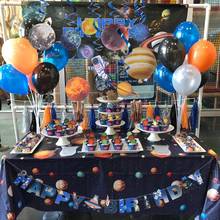 Globo de fiesta de feliz cumpleaños para niños, globos de astronauta del espacio exterior, globos de aluminio de cohete, Galaxy Boy, globos de helio globals para Baby Shower 2024 - compra barato