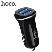 HOCO Dual Output USB Car Charger For Iphone X 8 7 Plus Universal mobile phone USB Adapter For Samsung S6 S5 2 USB Cigar Socket 2024 - buy cheap