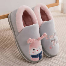 Female Home Cotton Shoes Cartoon Furry Men Women Couple Christmas Slippers Warm Plush Non-Slip Platform Adult Ladies Flat Shoes 2024 - buy cheap