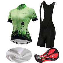Conjunto de ropa de ciclismo para mujer, pantalones cortos con pechera, uniforme de bicicleta de montaña, traje deportivo, 2022 2024 - compra barato