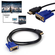 1080P HD MI VGA HD-15 папа 15Pin адаптер кабель конвертер 5FT 1,8 м HD сплиттер переключатель для ПК HDTV монитор 2024 - купить недорого