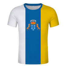 Camiseta con estampado de letras de las ISLAS CANARIAS, camisa con estampado de letras de las palmas, con nombre, número, santa cruz de Taiwán, ropa española 2024 - compra barato