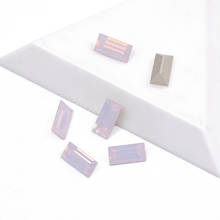 YANRUO-diamantes de imitación con forma de Baguette de Color ópalo de agua rosa, cristal Strass de 5x10mm, diamantes de imitación brillantes para decoración de uñas, 4501 2024 - compra barato