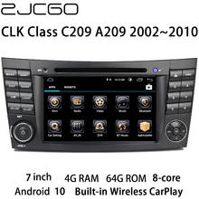 Reproductor Multimedia con GPS para coche, Radio estéreo con navegación, DVD, pantalla Android, para Mercedes Benz CLK clase C209 A209 CLK200 2002 ~ 2010 2024 - compra barato