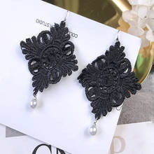 NEW  ladies lace long section  earrings pearl pendant earrings earrings female flowers 2024 - buy cheap