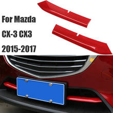 For Mazda CX-3 CX3 2015 2016 2017 Bumper Air-inlet Grille Trims Front Grille Strip Center Racing Cover Exterior decoration 2024 - buy cheap