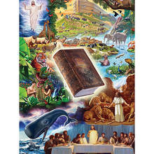 Pintura de diamantes cuadrados 5D, bordado de diamantes completo, Biblia y animal, punto de cruz, mosaico de fantasía, Jesús, Dios, novedad 2024 - compra barato