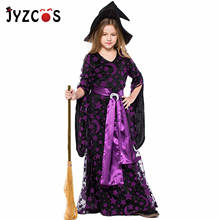 JYZCOS-Disfraz de bruja para niños y adultos, Disfraz de Anime de Halloween, Akatsuki, vestido de escenario para Mujer, Disfraz con estampado de luna y estrella púrpura 2024 - compra barato