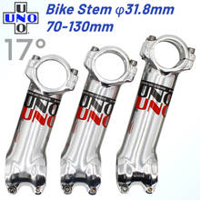 UNO Ultralight Silver Bicycle Stem 17 Degrees MTB Road Mountain Bike Handlebar Riser 70/80/90/100/110/120/130mm Bicycle Parts 2024 - buy cheap