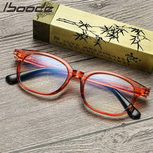 Iboode-gafas de lectura con luz azul para hombres y mujeres, lentes de resina antifatiga, transparentes, para presbicia, dioptrías + 1,0 a + 4,0 2024 - compra barato