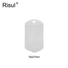 100pcs Risul small Dog tag charm Pendant 16x27mm blank ID tags for print mirror polish stainless steel Pendants wholesale 2024 - buy cheap