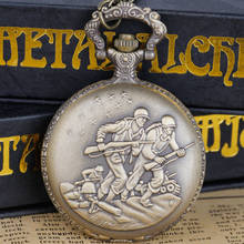 Reloj de bolsillo de cuarzo Steampunk para hombre y mujer, pulsera de guerra con cadena, collar con colgante 2024 - compra barato