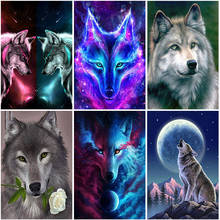 5D Diamond Painting Animal Full Round Square Diamond Mosaic Wolf DIY Rhinestones Art Diamond Embroidery Cross Stitch Home Decor 2024 - buy cheap