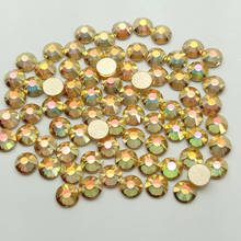 Gold Sunshine-diamantes de imitación de cristal para uñas, SS3-SS20, 3D, no HotFix, FlatBack, 1440 unids/paquete 2024 - compra barato