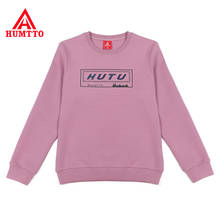 Humtto 2020 marca sweatshirts de algodão para as mulheres outono casual quente carta impressão topo das mulheres nova camisola manga longa pulôver 2024 - compre barato