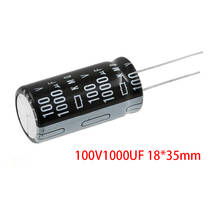 Capacitor eletrolítico de alumínio 1000uf 18*35mm, 100v 18x35mm, 5 peças 2024 - compre barato