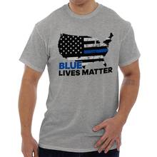 Blue Lives Matter-Camiseta para mujer, camisa fina de policía americana, línea azul 2024 - compra barato