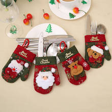 New Year Christmas Pocket Fork Knife Cutlery Holder Bag Santa Hat Reindeer Xmas Home Party Table Dinner Decoration Tableware 2024 - buy cheap