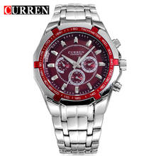 CURREN-reloj de cuarzo deportivo para hombre, a la moda cronógrafo de pulsera de acero inoxidable, informal, resistente al agua, 8084 2024 - compra barato