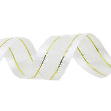Cinta de organza con borde cinta de oro blanco de 20mm, cintas decorativas para envolver regalos, tela de encaje al por mayor 2024 - compra barato
