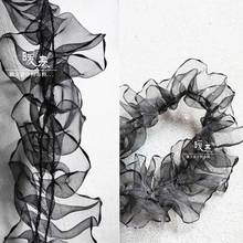 Seaweed Pleated Lace Trim Black DIY Patchwork Cuffs Collars Decor Skirts Wedding Dress Designer Accessories 2024 - buy cheap