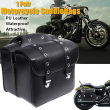 Pair Motorcycle Saddlebags Retro Vintage Side Tool Bags PU Leather Luggage Storage Saddle Bags Waterproof Universal 2024 - buy cheap