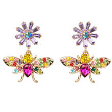 Daisy Bee Full Zircon Earring Crystal Earrings For Women Fashion Luxury Gold Earrings Modern Jewelry Gift Brincos Kolczyki 2024 - buy cheap