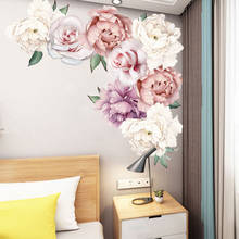 Large Peony flower combination wall sticker DIY For living room bedroom TV background Home Decor Gift PVC High Quality 2024 - buy cheap