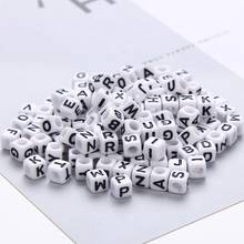 6*6*mm 200Pcs Cube Acrylic Letter Beads for DIY Charms Bracelet Necklace For Jewelry Making DIY Accessories Crafts 2024 - buy cheap