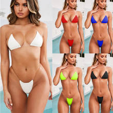 2019 Women Sexy Swimwear Micro Bikini Thong Brazilian Bikinis Set G-string Swimsuits Swim Suit Beach Wear 2 Piece Bathing Suits 2024 - buy cheap