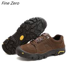 Zapatos de senderismo al aire libre para hombre y mujer, calzado deportivo de cuero genuino, impermeable, transpirable, para caza y escalada 2024 - compra barato