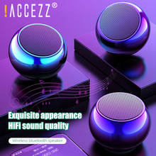 ! Металлическая мини-Колонка ACCEZZ, Портативная Беспроводная колонка с микрофоном, с поддержкой Bluetooth, для дома и улицы 2024 - купить недорого
